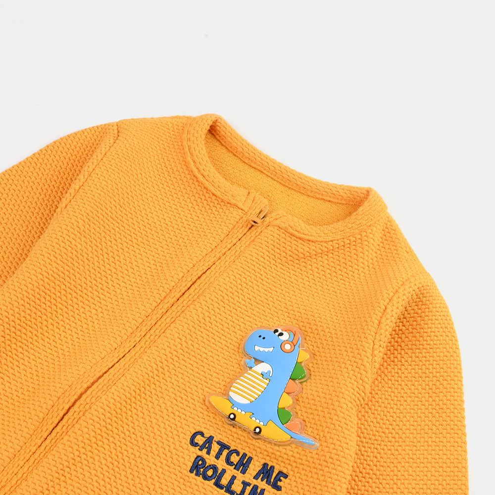 Infant Boys Jacquard Romper DINO DRIFT-YELLOW