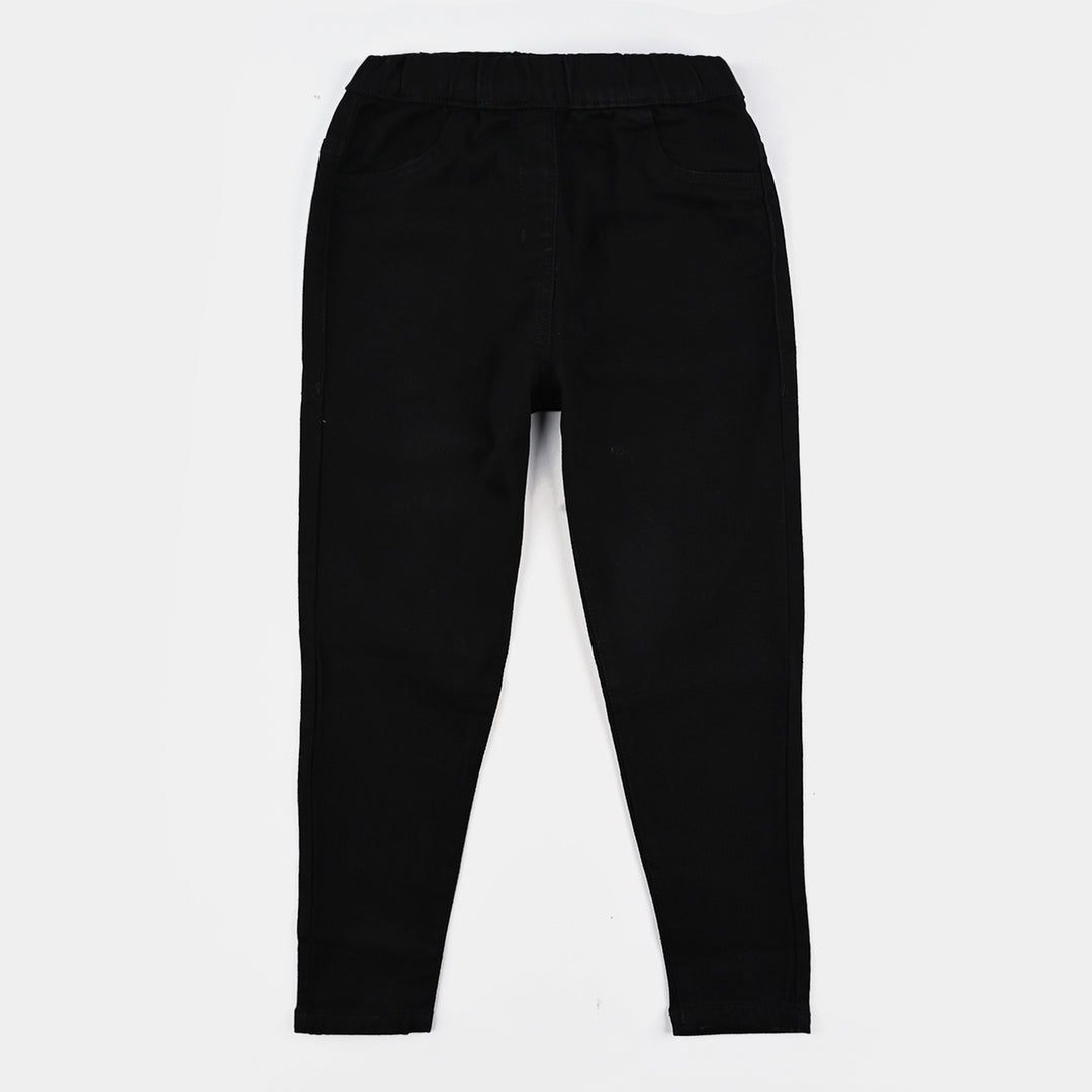 Girls Denim Stretch Jeggings Basic - BLACK