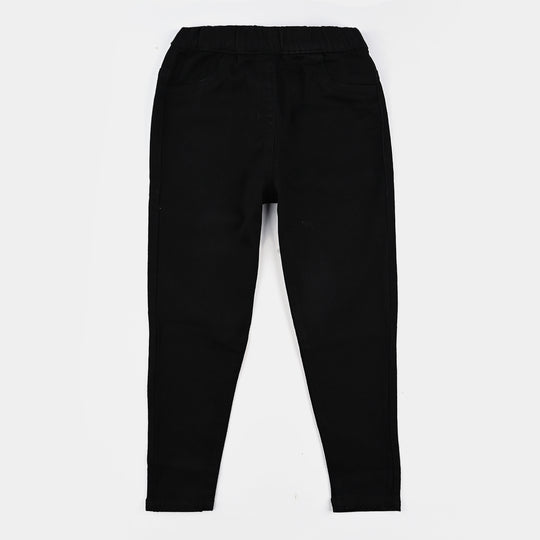 Girls Denim Stretch Jeggings Basic - BLACK
