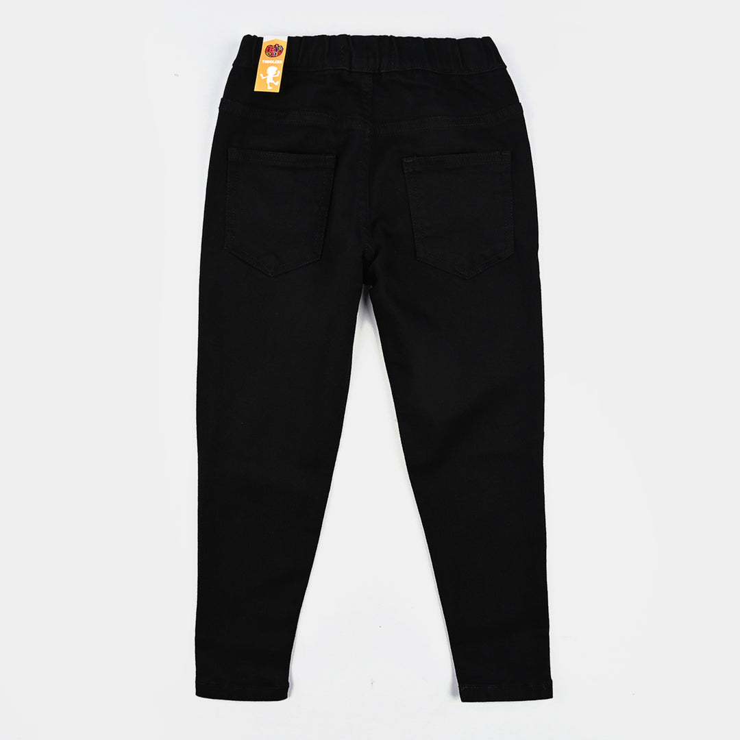 Girls Denim Stretch Jeggings Basic - BLACK