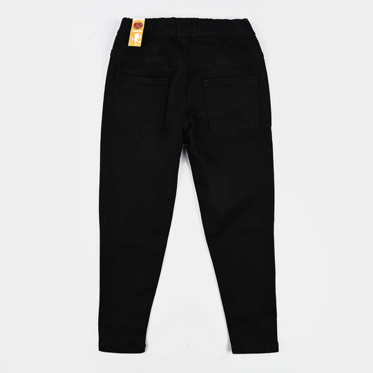 Girls Denim Stretch Jeggings Basic - BLACK