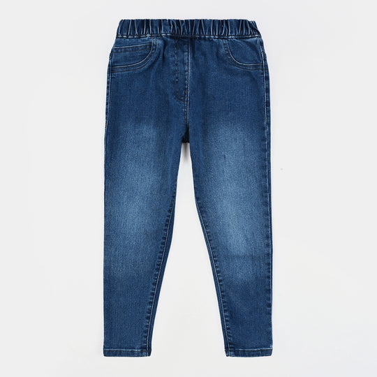 Girls Denim Stretch Jeggings Basic - Mid Blue