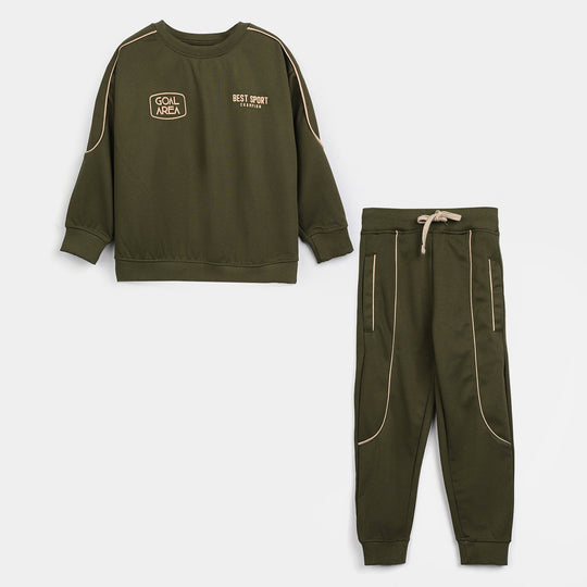 Boys Jacquard 2 Piece (GOAL AREA) - Dark Green