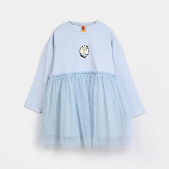 Girls Net Frock -Light Blue