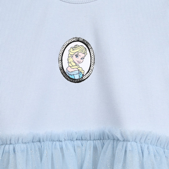 Girls Net Frock -Light Blue