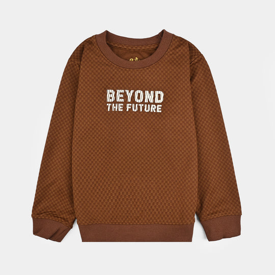 Boys Jacquard Sweatshirt BEYOND THE FUTURE-BROWN