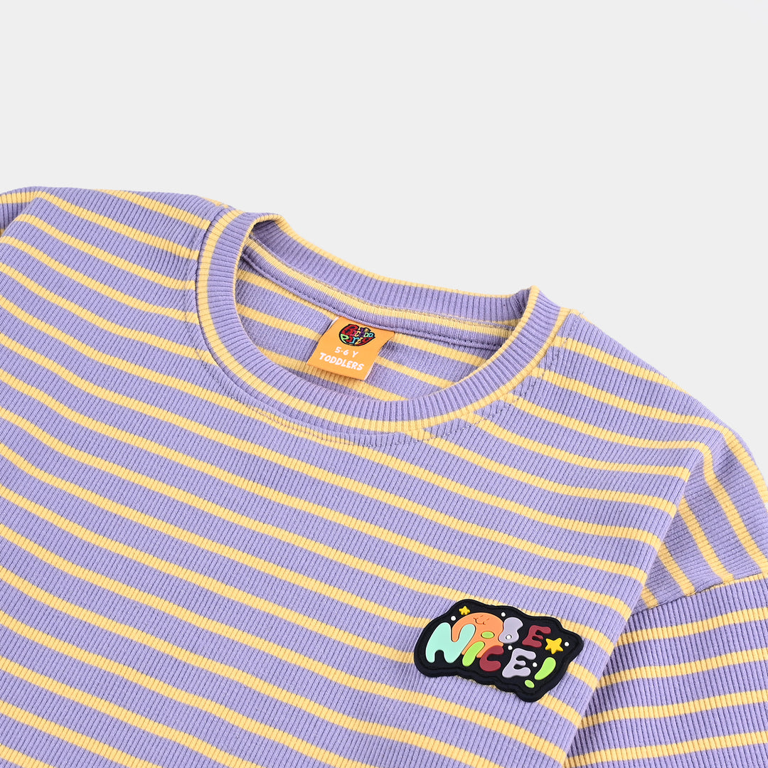 Girls Rib T-Shirt H/S Be Nice