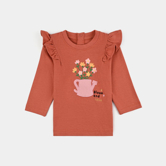 Infant Girls Jersey/Terry T-Shirt F/S BLOOM & LOVE-Orange