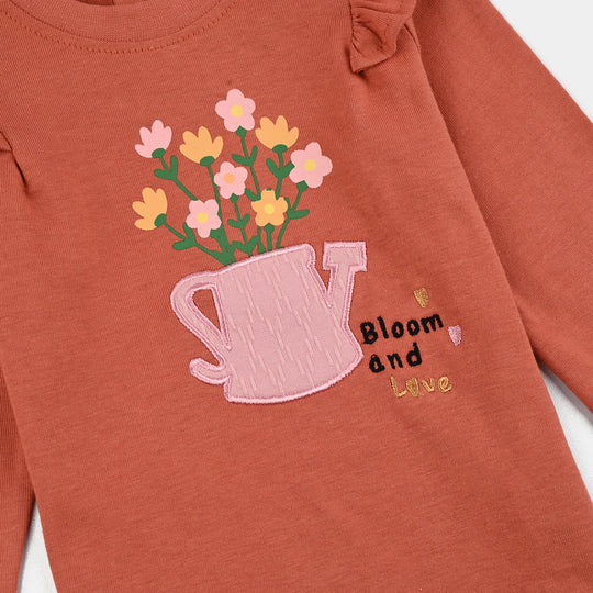 Infant Girls Jersey/Terry T-Shirt F/S BLOOM & LOVE-Orange
