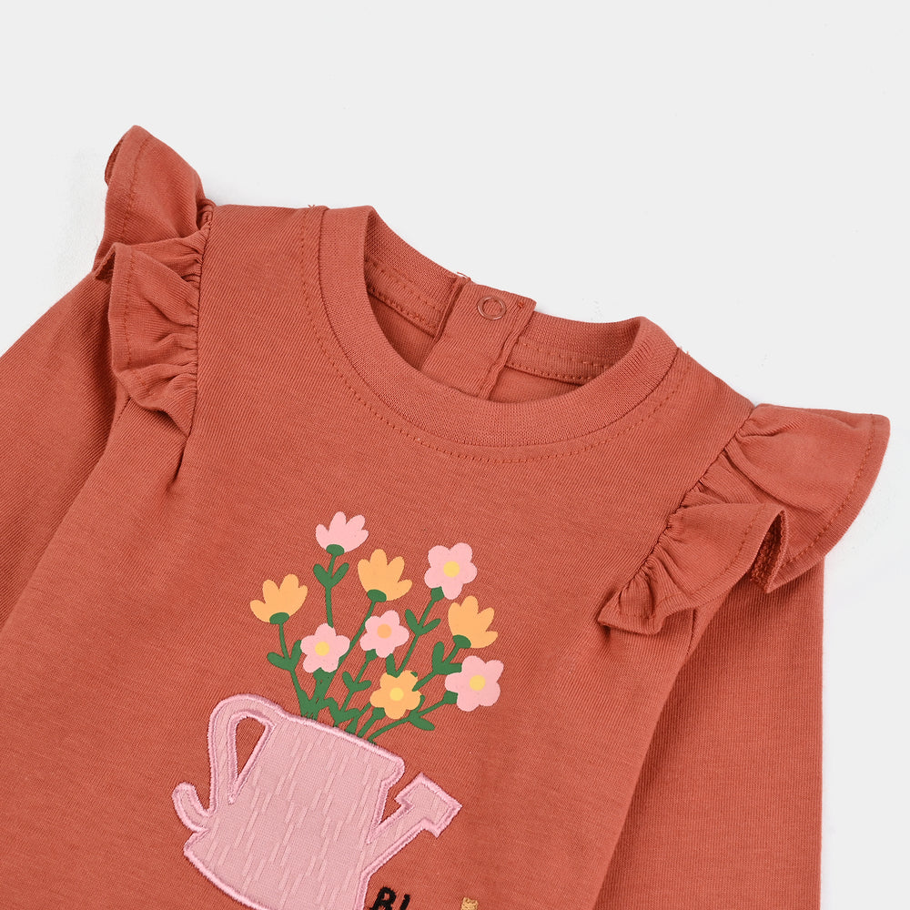 Infant Girls Jersey/Terry T-Shirt F/S BLOOM & LOVE-Orange