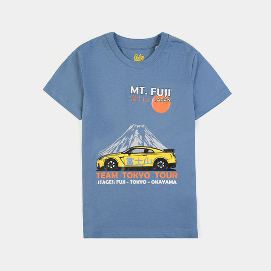 Boys Jersey/Terry T-Shirt MT. FUJI- Teal