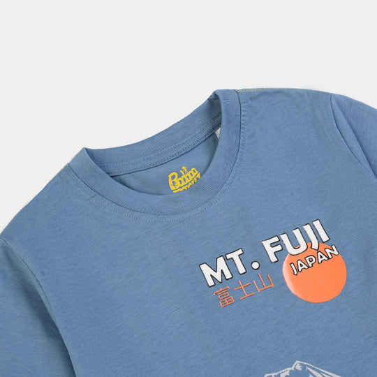 Boys Jersey/Terry T-Shirt MT. FUJI- Teal