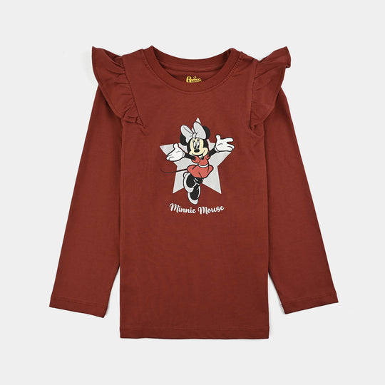 Girls Jersey/Terry T-Shirt F/S-Red