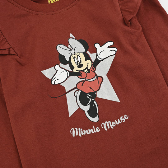 Girls Jersey/Terry T-Shirt F/S-Red