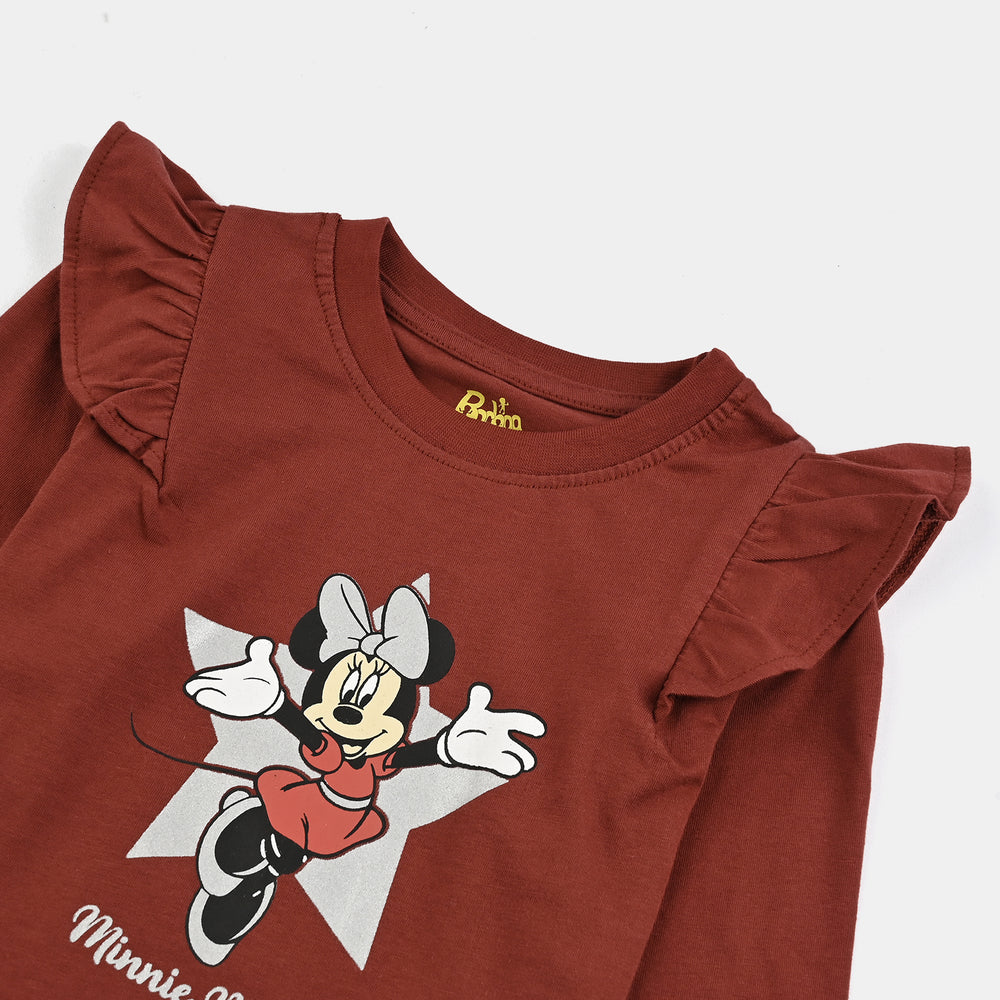 Girls Jersey/Terry T-Shirt F/S-Red