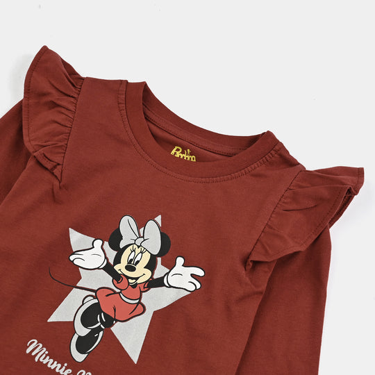 Girls Jersey/Terry T-Shirt F/S-Red
