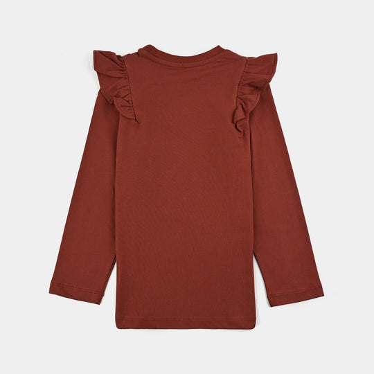 Girls Jersey/Terry T-Shirt F/S-Red