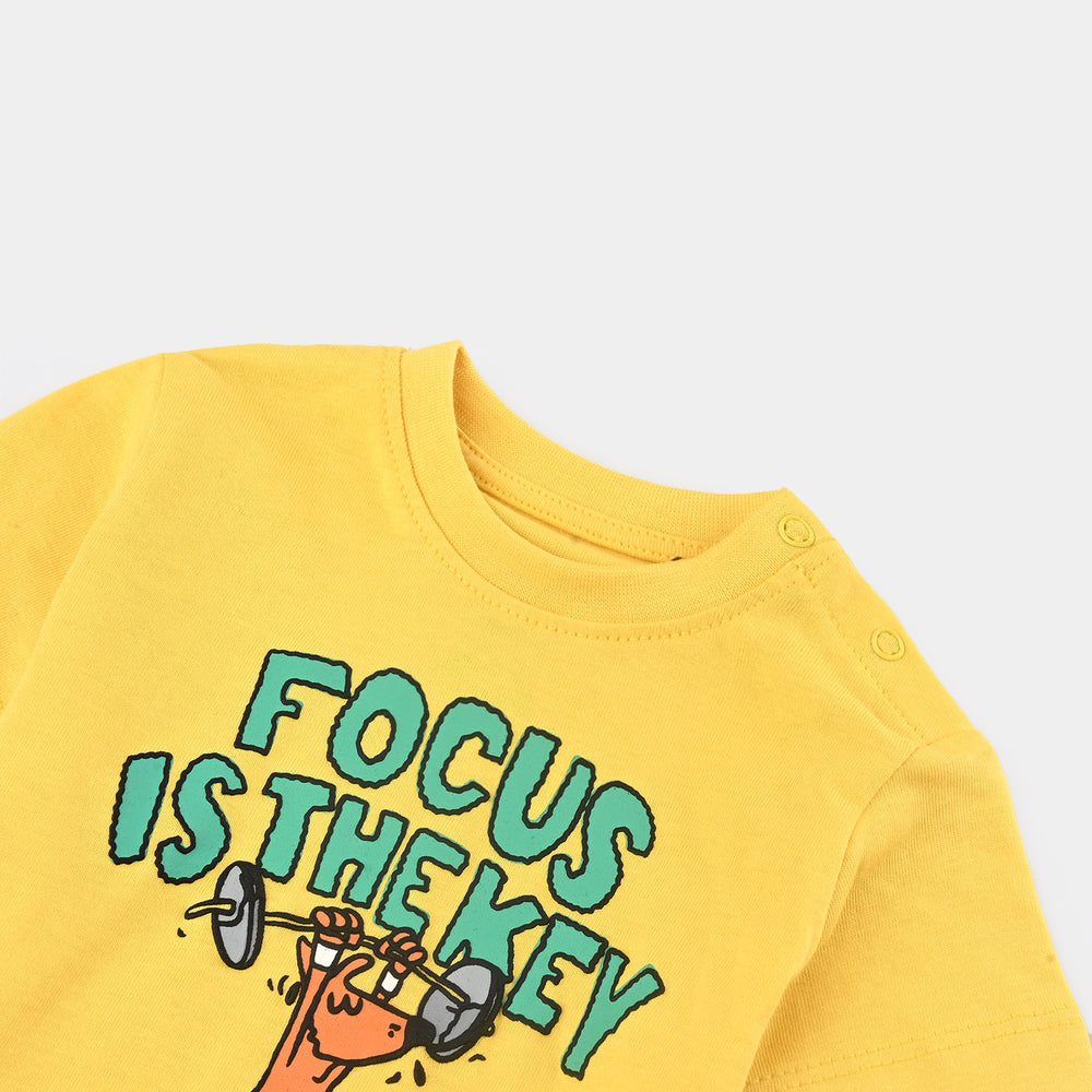 Infant Boys Jersey/Terry T-Shirt FOCUS IS THE KEY