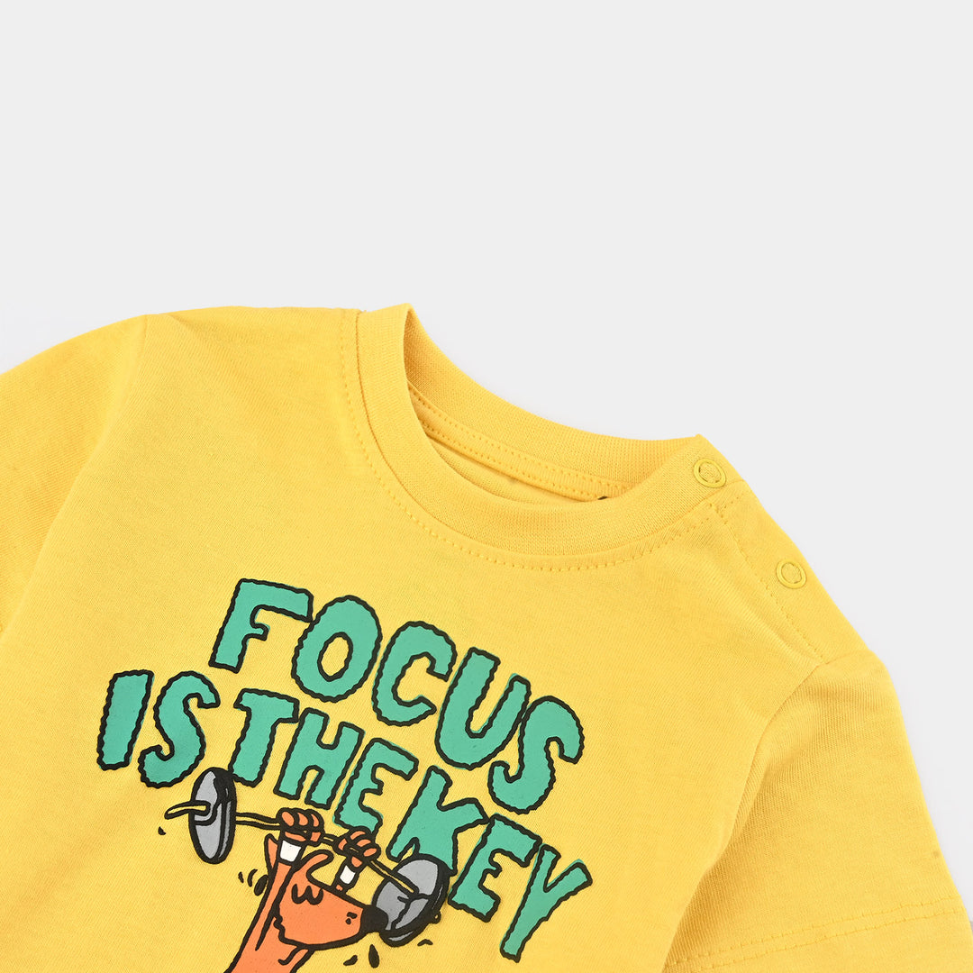 Infant Boys Jersey/Terry T-Shirt FOCUS IS THE KEY
