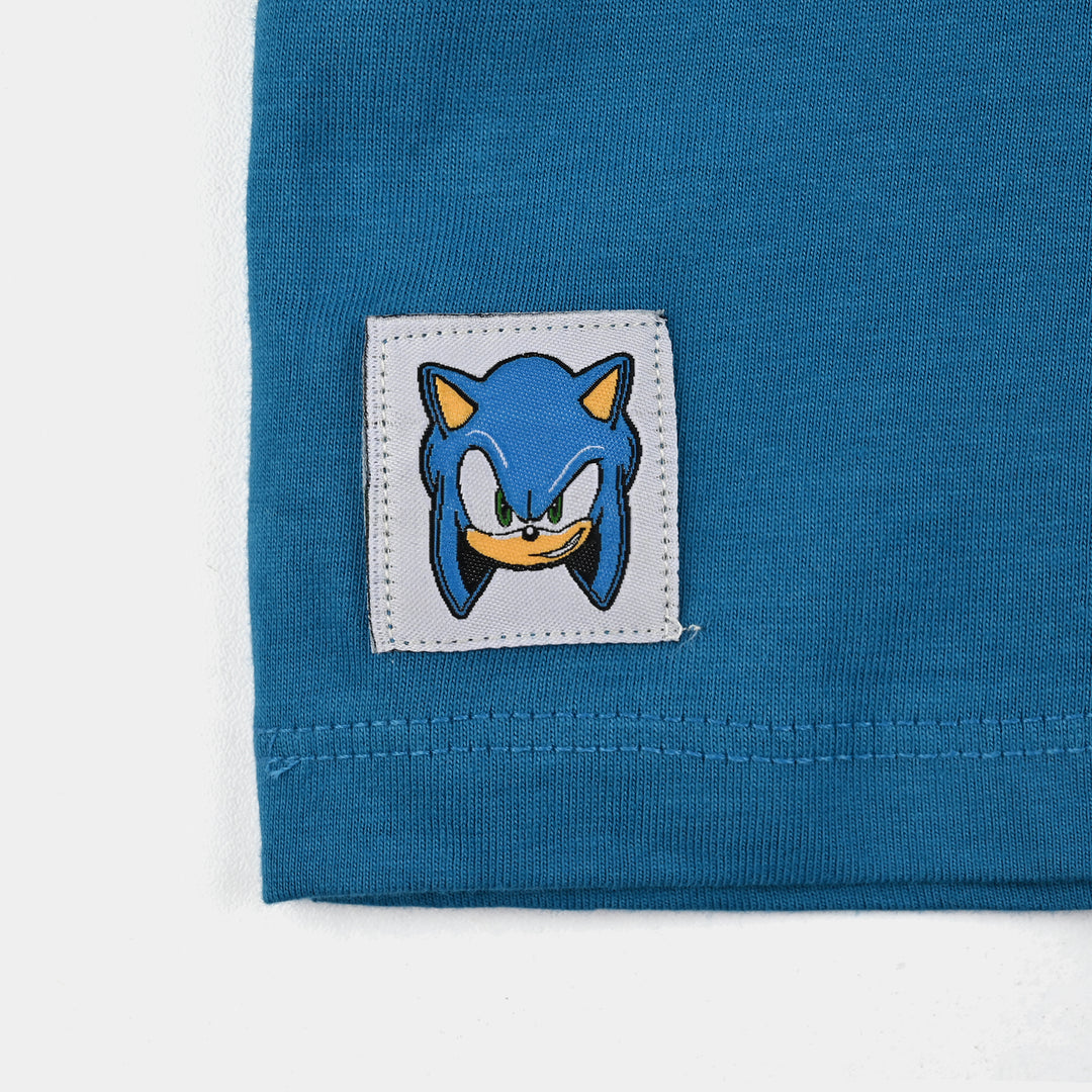 Infant Boys Jersey/Terry T-Shirt F/S-Blue