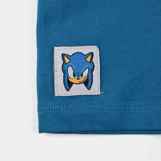 Infant Boys Jersey/Terry T-Shirt F/S-Blue