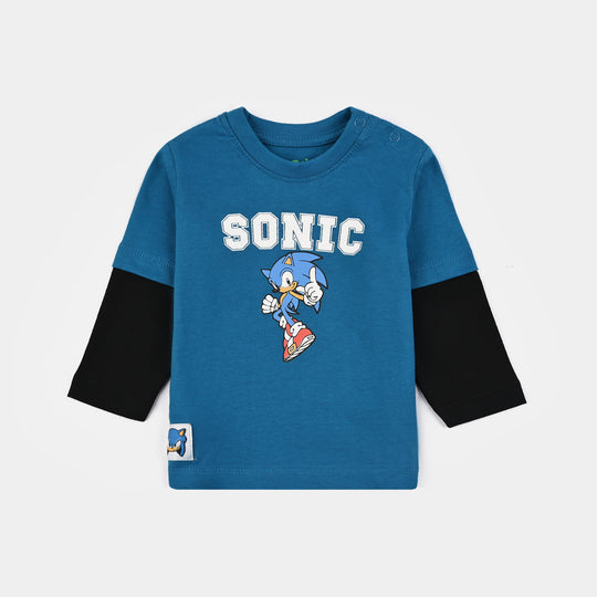 Infant Boys Jersey/Terry T-Shirt F/S-Blue