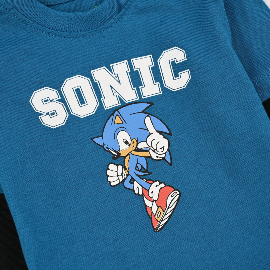 Infant Boys Jersey/Terry T-Shirt F/S-Blue