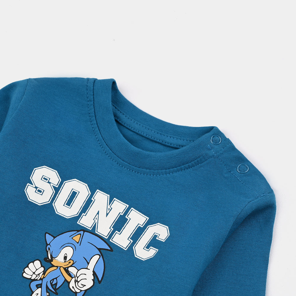 Infant Boys Jersey/Terry T-Shirt F/S-Blue