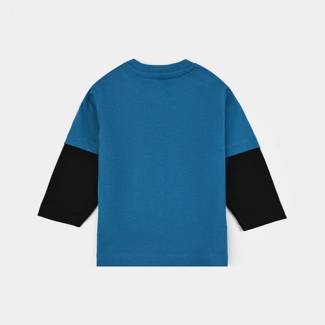 Infant Boys Jersey/Terry T-Shirt F/S-Blue