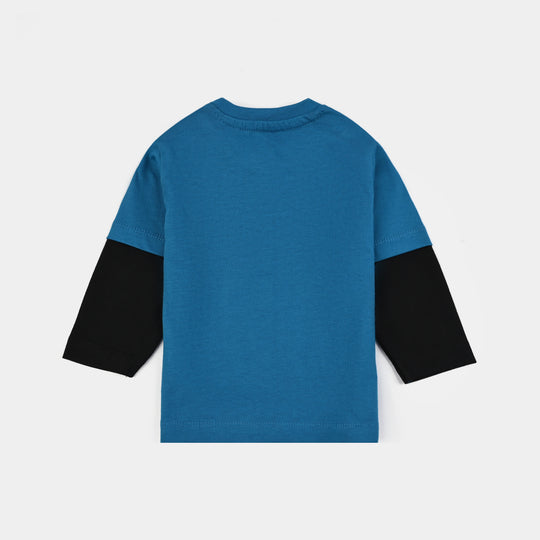 Infant Boys Jersey/Terry T-Shirt F/S-Blue