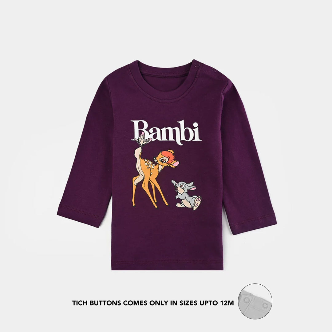 Infant Girls Jersey/Terry T-Shirt F/S BAMBI-Dark Purple