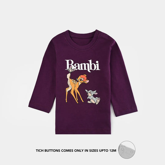 Infant Girls Jersey/Terry T-Shirt F/S BAMBI-Dark Purple