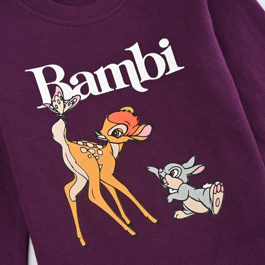 Infant Girls Jersey/Terry T-Shirt F/S BAMBI-Dark Purple