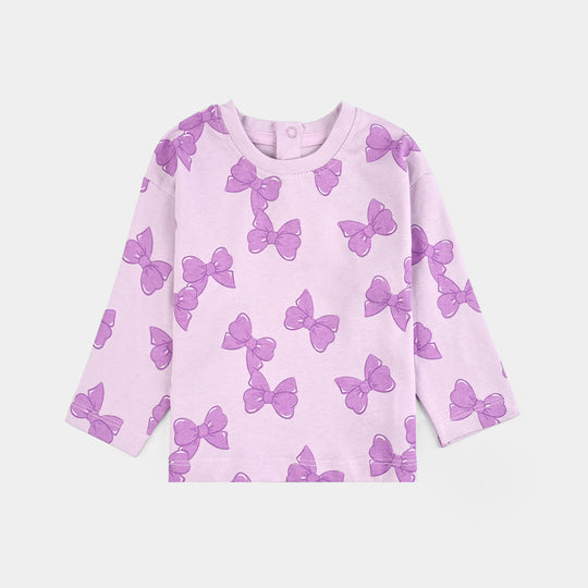 Infant Girls Jersey/Terry T-Shirt F/S BOWS