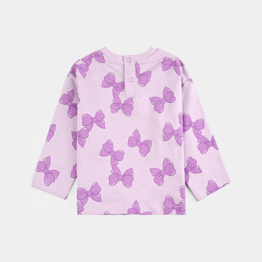 Infant Girls Jersey/Terry T-Shirt F/S BOWS