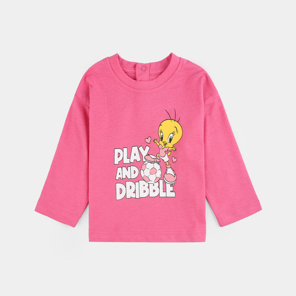 Infant Girls Jersey/Terry T-Shirt - Pink