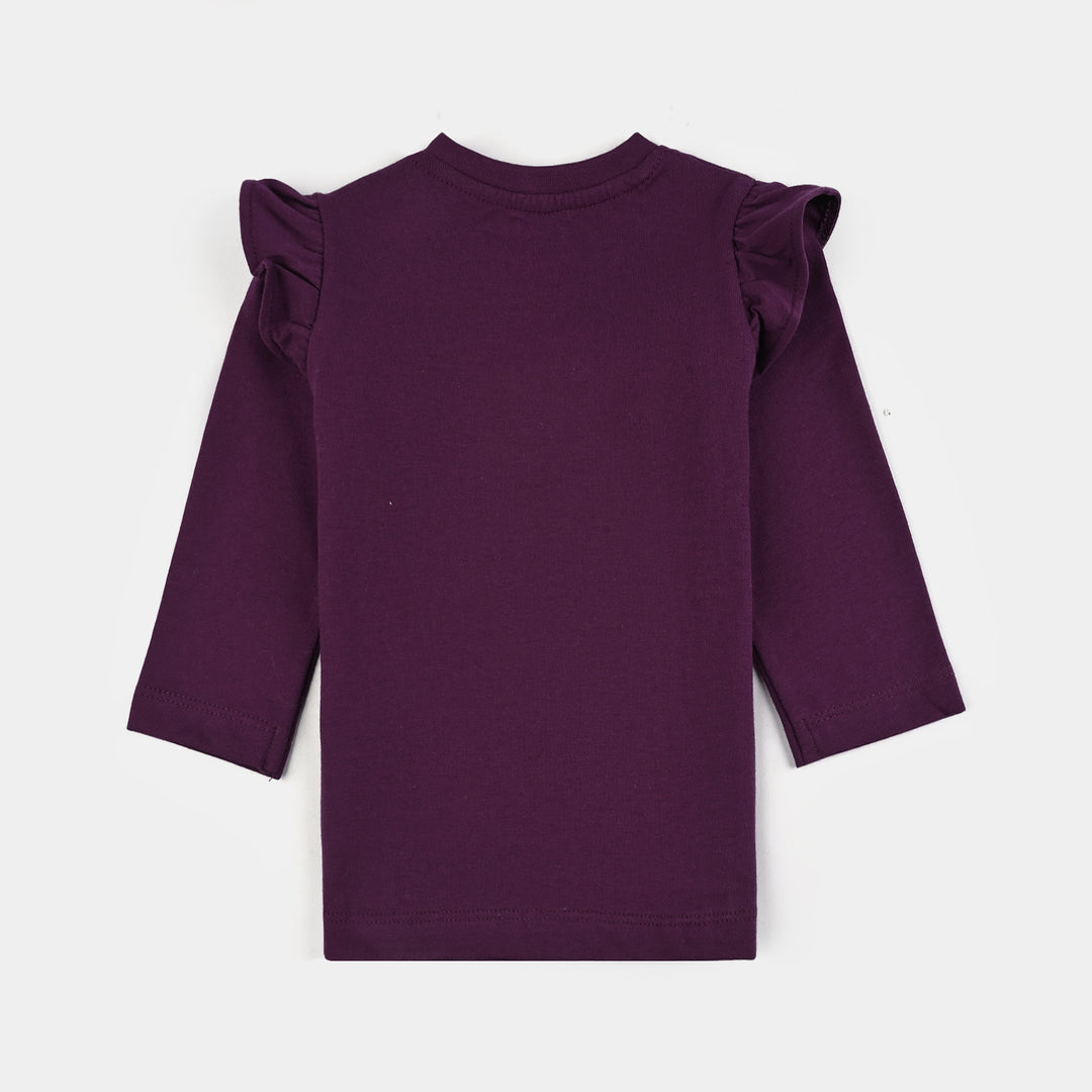 Infant Girls Jersey/Terry T-Shirt F/S YOU ARE BEAUTIFUL-Dark Purple