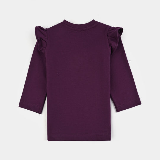 Infant Girls Jersey/Terry T-Shirt F/S YOU ARE BEAUTIFUL-Dark Purple