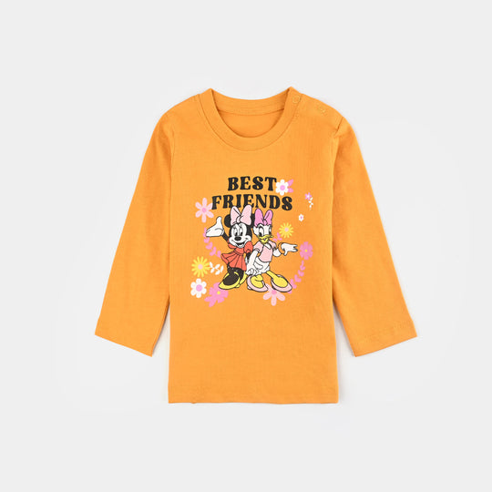Infant Girls Jersey/Terry T-Shirt F/S BEST FRIENDS-Yellow