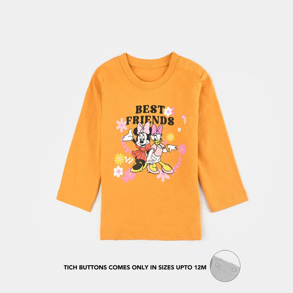 Infant Girls Jersey/Terry T-Shirt (BEST FRIENDS) - Yellow