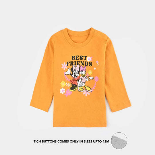 Infant Girls Jersey/Terry T-Shirt (BEST FRIENDS) - Yellow