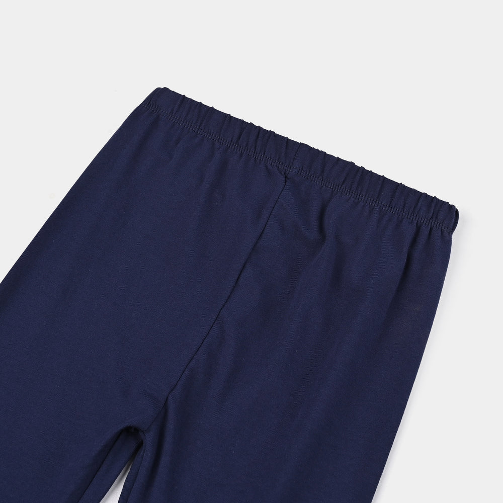 Girls Jersey/Terry Tights-NAVY