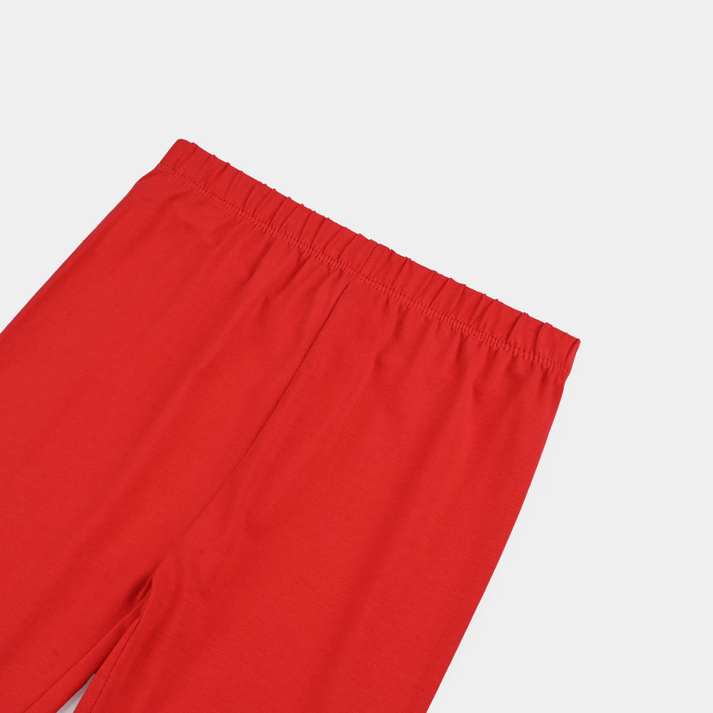 Girls Jersey/Terry Tights Red-Chines.Red