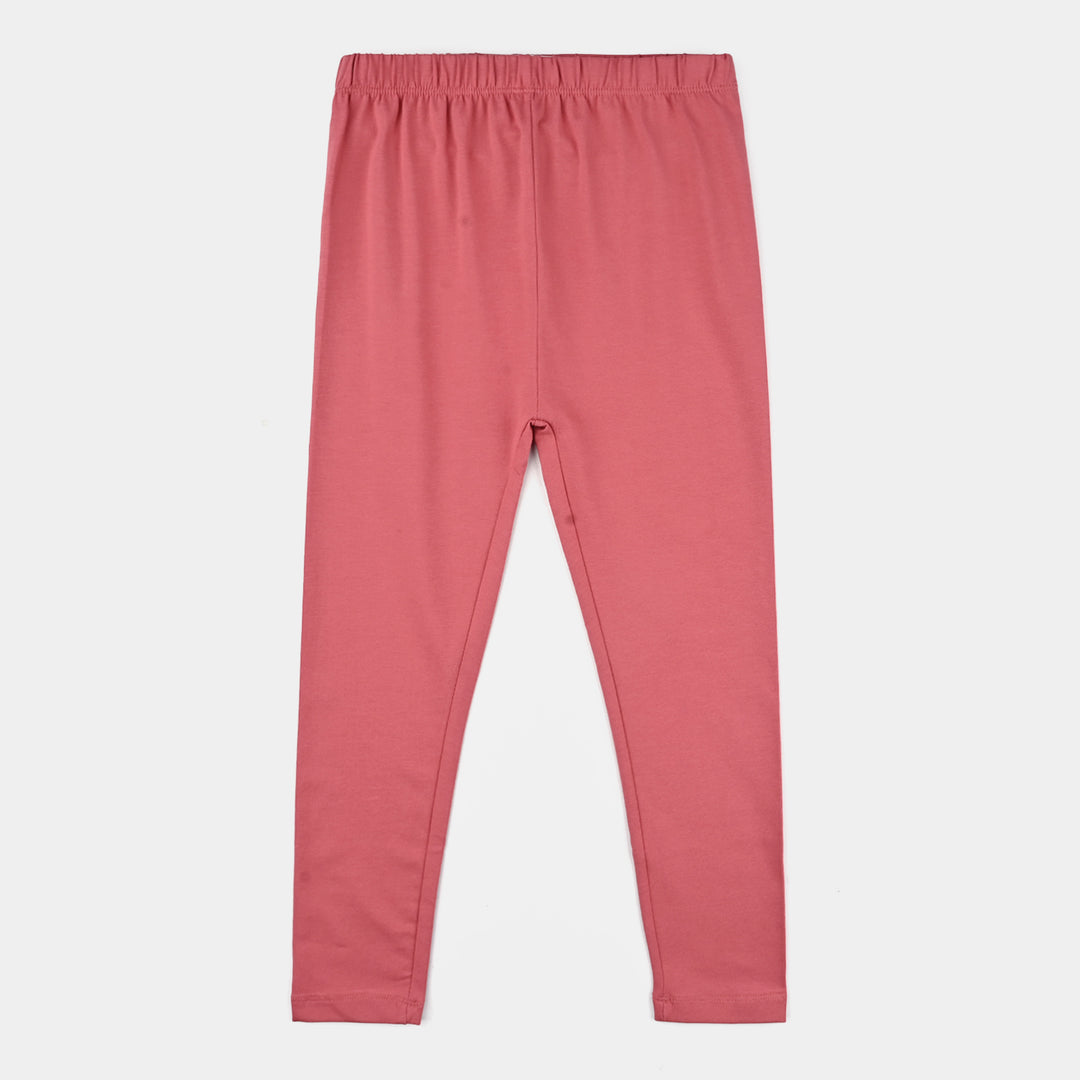 Girls Jersey/Terry Tights Pink 2-Siate.Rose