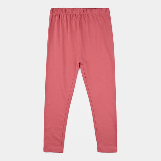 Girls Jersey/Terry Tights Pink 2-Siate.Rose