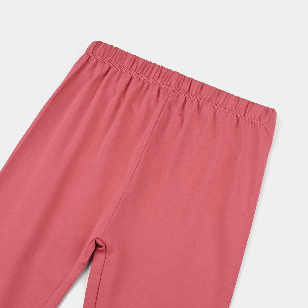 Girls Jersey/Terry Tights Pink 2-Siate.Rose