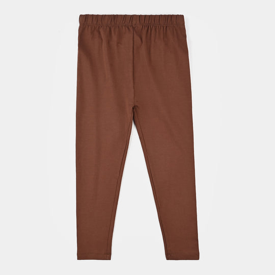Girls Jersey/Terry Tights Brown