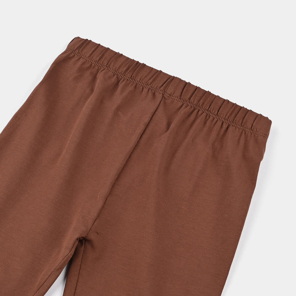 Girls Jersey/Terry Tights Brown