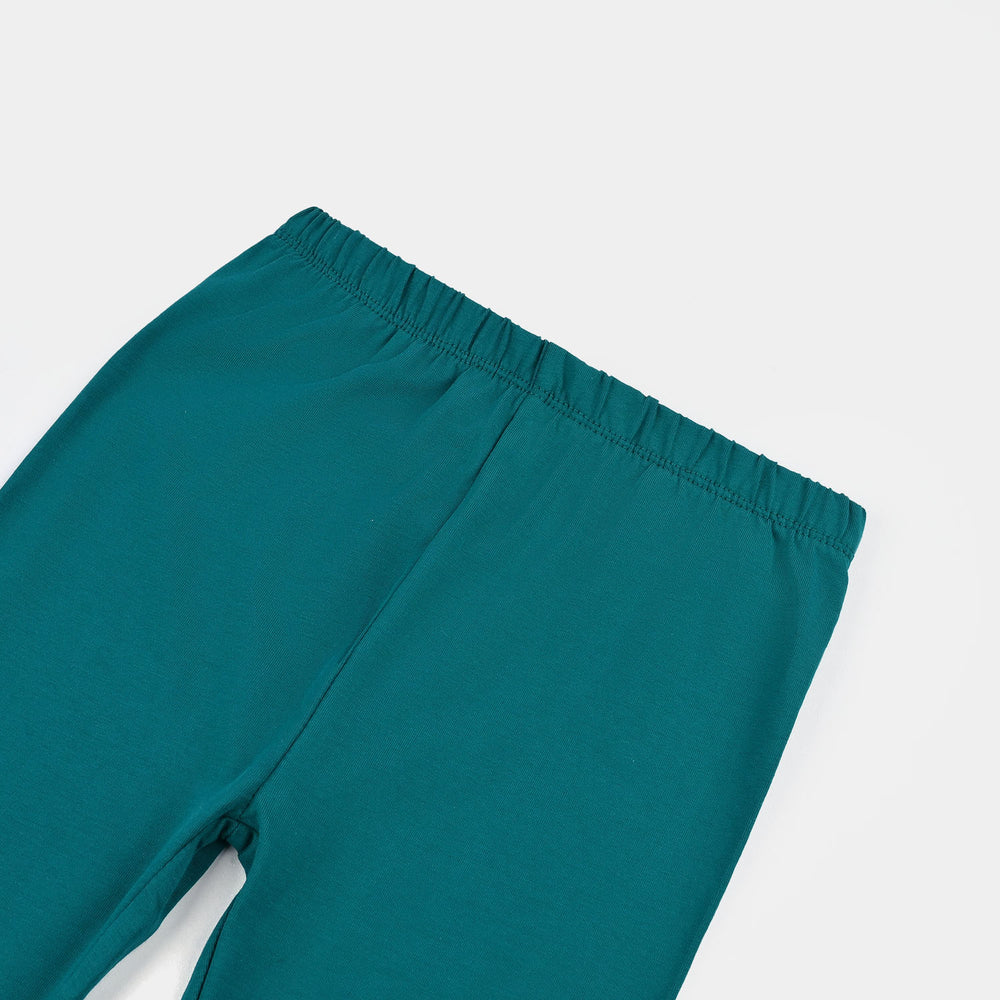Girls Jersey/Terry Tights-Green