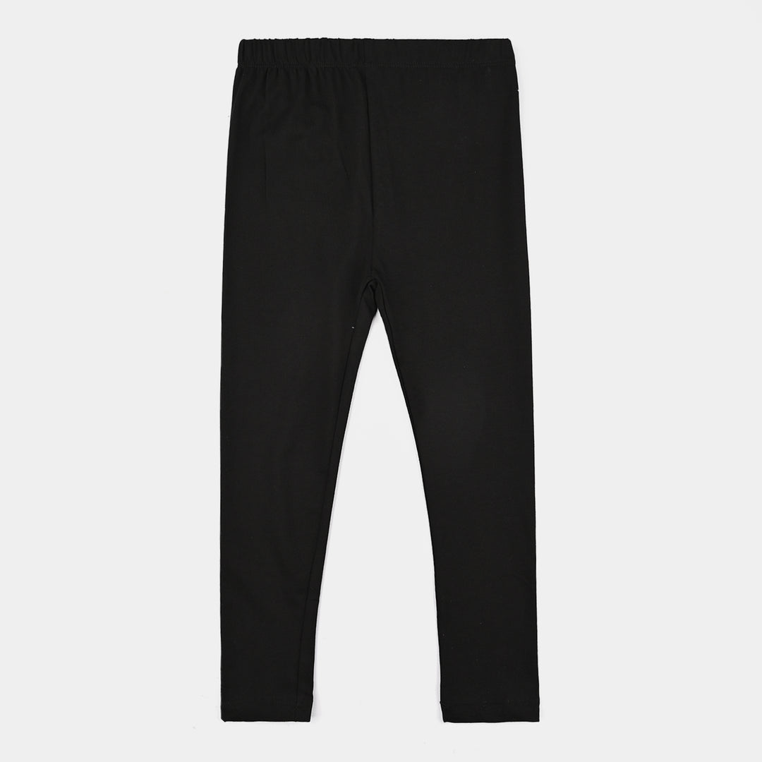 Girls Jersey/Terry Tights-BLACK